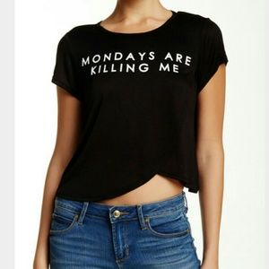 Happening in the Present 'Monday's are killing me' sz. 1X graphic tee humor
